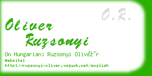 oliver ruzsonyi business card